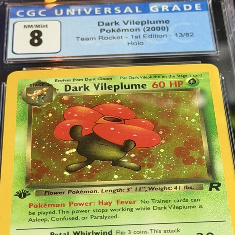 Pokémon Dark Vileplume 1st Ed. Holo 13/82 CGC 8 TCG 2000 Team Rocket WotC Vtg